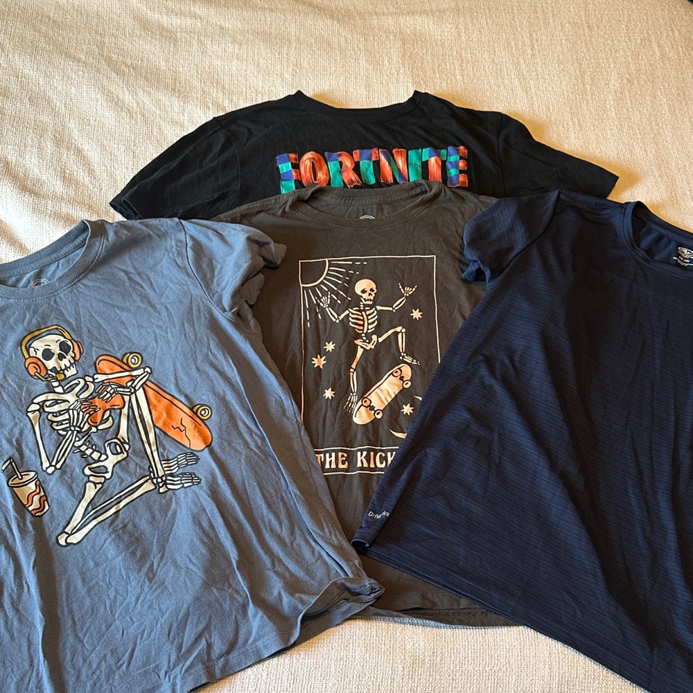 Wonder Nation Kids Short Sleeve Tees - Black, Blue, Gray
